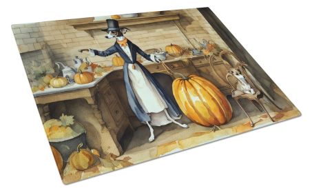 NEW Italian Greyhound Fall Kitchen Pumpkins Glass Cutting Board Decorative Tempered Glass Kitchen Cutting and Serving Board Large Size Chopping B