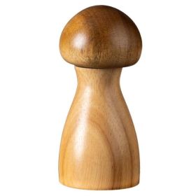 Mushroom Shaped Pepper Grinder Wooden Kitchen Grinding Tool (Type: Single, Color: Natural)